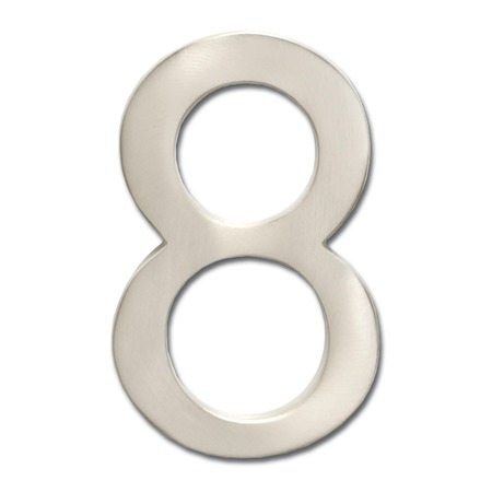 ARCHITECTURAL MAILBOXES Brass 5 inch Floating House Number Satin Nickel 8 3585SN-8
